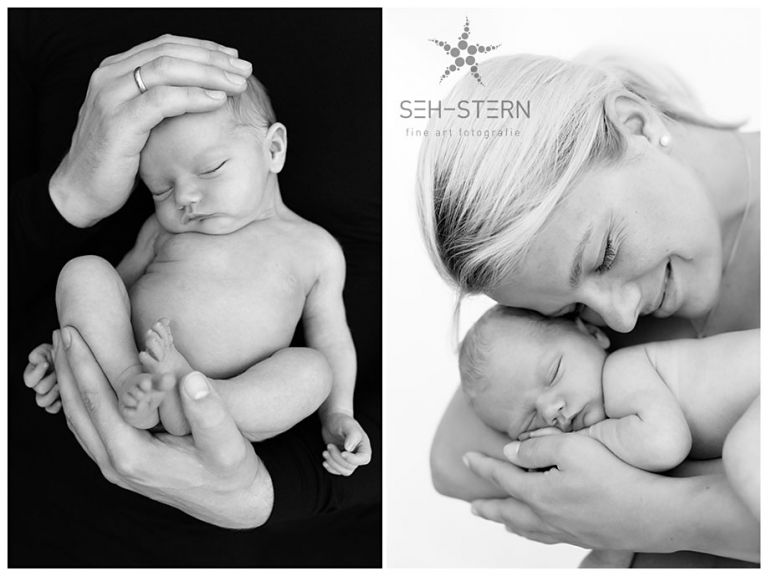 Babyfotos in schwarzweiß