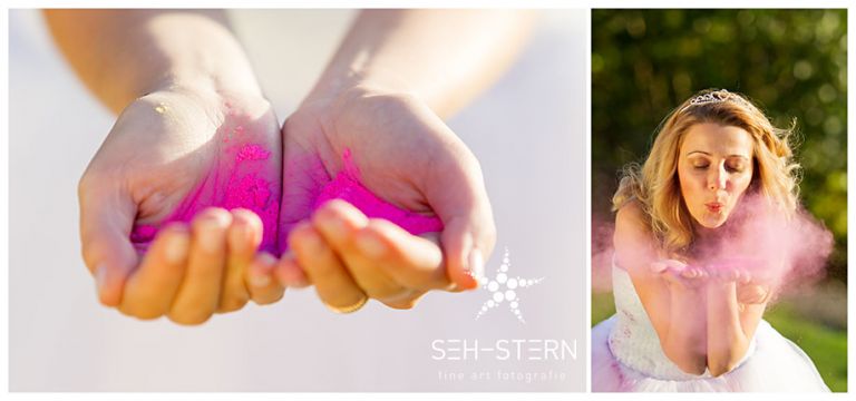 Hochzeit mit Holi Pulver