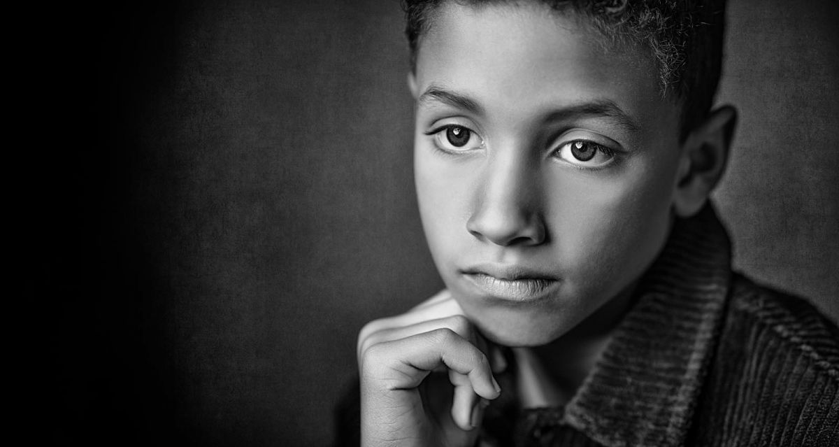 Klassiches Kinderportrait in Schwarzweiss